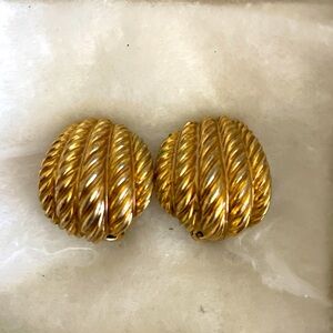 St. JOHN Clip On Gold tone Earrings